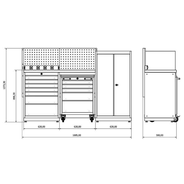 1.8 Metre Modüler Çalışma Tezgahı İE.36.18.09 - 8