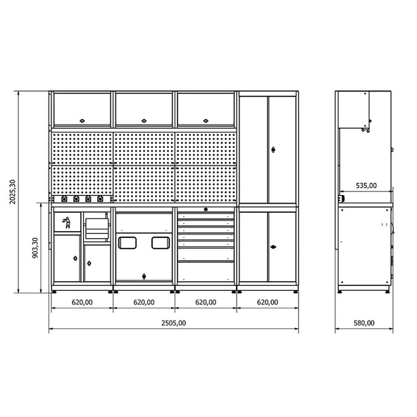 2.4 Metre Modüler Çalışma Tezgahı İE.36.18.14 - 4