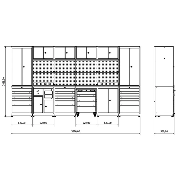 3.7 Metre Modüler Çalışma Tezgahı İE.36.18.35 - 8