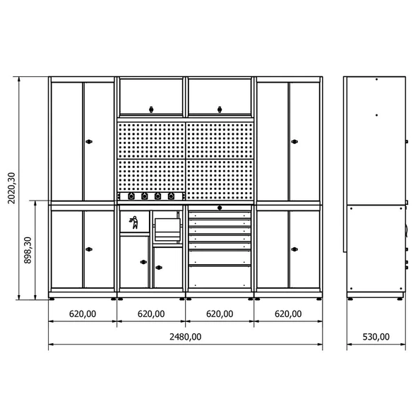 2.4 Metre Modüler Çalışma Tezgahı İE.36.18.12 - 4