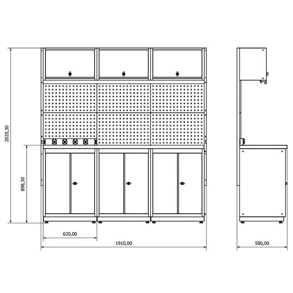1.8 Metre Modüler Çalışma Tezgahı İE.36.18.07 - 4