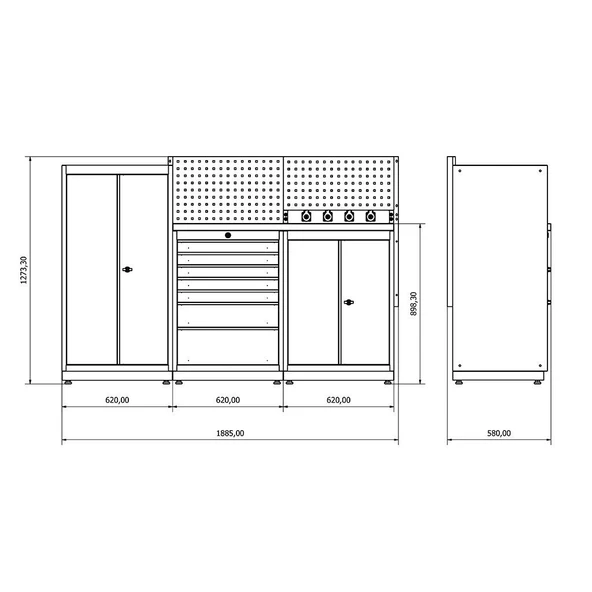 1.8 Metre Modüler Çalışma Tezgahı İE.36.18.08 - 4