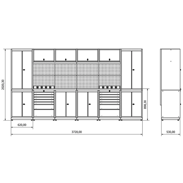 3.7 Metre Modüler Çalışma Tezgahı İE.36.18.31 - 4