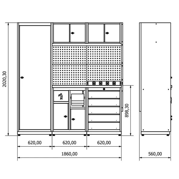 1.8 Metre Modüler Çalışma Tezgahı İE.36.18.04 - 4