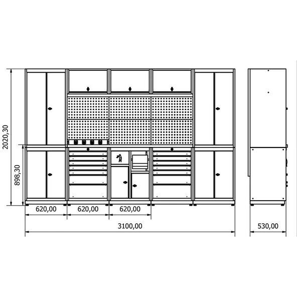3.1 Metre Modüler Çalışma Tezgahı İE.36.18.21 - 4