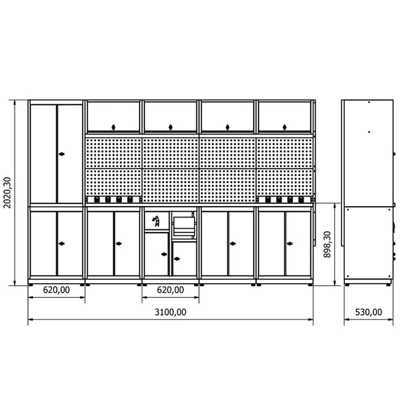 3.1 Metre Modüler Çalışma Tezgahı İE.36.18.23 - 4