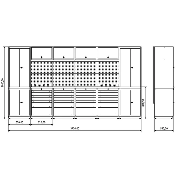3.7 Metre Modüler Çalışma Tezgahı İE.36.18.32 - 4