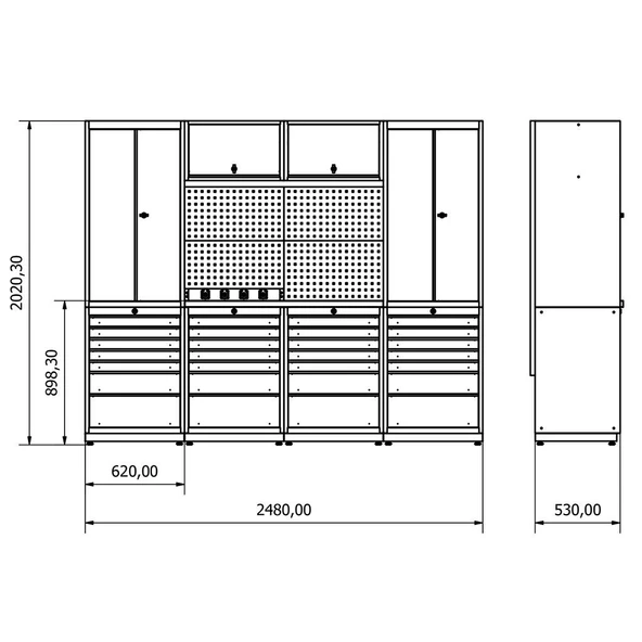 2.4 Metre Modüler Çalışma Tezgahı İE.36.18.15 - 4