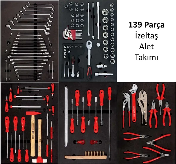 139 Parça İzeltaş Alet Takımı Çekmece Seti İE.İZ.139