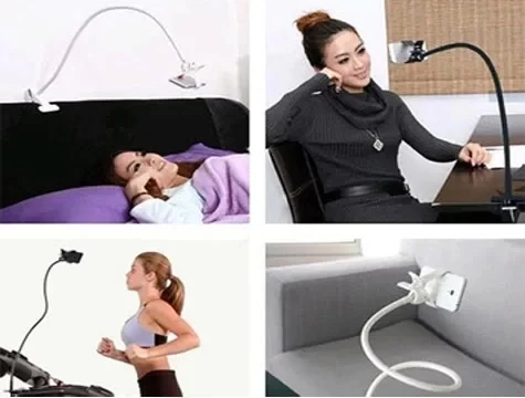 Akrobat Telefon Tutucu Spiral Gövdeli Oynar Başlıklı - Siyah - 4