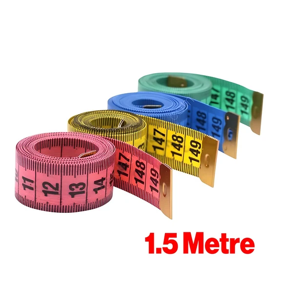 Mezura Yumuşak Şerit Terzi Metresi 1.5 Metre Renk Seçenekli PVC Diyetisyen Bel Ölçüm Bandı 1 Adet - 3
