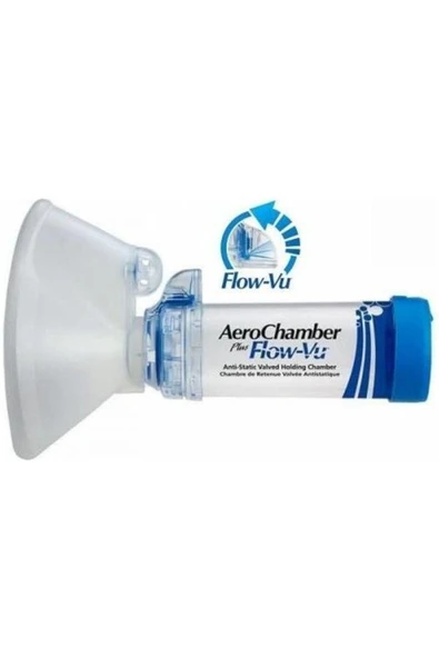 MEDİKALCİM Aerochamber Plus Flow-Vu Mavi-Large 5+