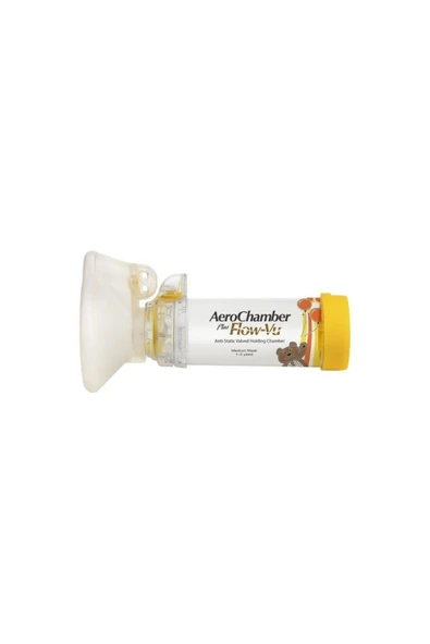 MEDİKALCİM Aerochamber Flow-VU Sarı 1-5 Yaş Arası Ayıcıklı Model