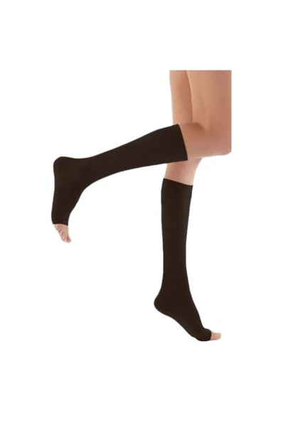 MEDİKALCİM Dizaltı Burnu Açık CCL2 Siyah Çorabı 5 NUMARA ürün görseli