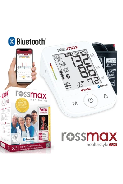 Rossmax X5 Bt Bluetooth Tam Otomatik Koldan Ölçüm Dijital Tansiyon Aleti