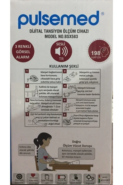 MEDİKALCİM Dijital Türkçe Konuşan Koldan Tansiyon Ölçüm Cihazı - Resim 3
