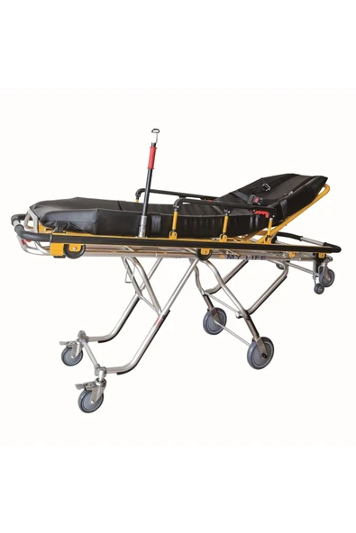 MEDİKALCİM Comfort Plus Ambulans Sedyesi Siyah Döşemeli - Resim 3