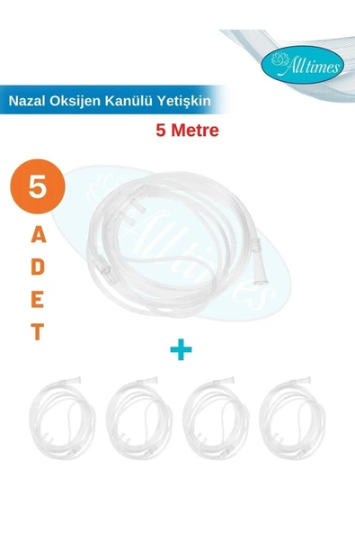 medikaltec Nazal Oksijen Kanülü Yetişkin 5 Mt Slikon Uçlu (5 ADET)