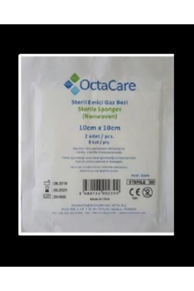 Octacare Steril Emici Gazlı Bez 10 Cm X 10 Cm 2adet