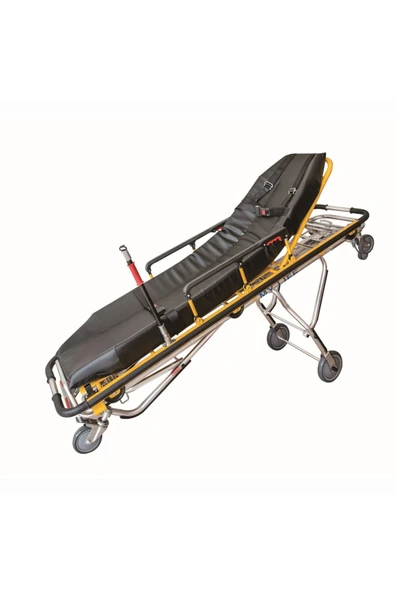 MEDİKALCİM Comfort Plus Ambulans Sedyesi Siyah Döşemeli - Resim 2