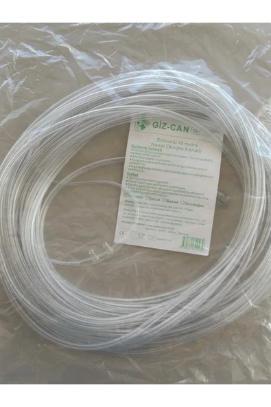 Giz-Can Oksijen Kanülü 10 METRE Silikonlu Nazal Kanül - 1