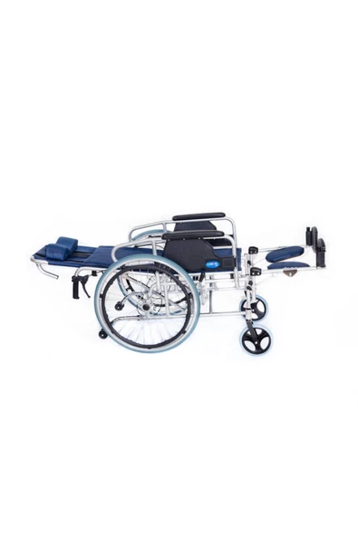 MEDİKALCİM Comfort Plus Sırtı Yatar Ayak Tekerlekli Sandalye - Resim 4
