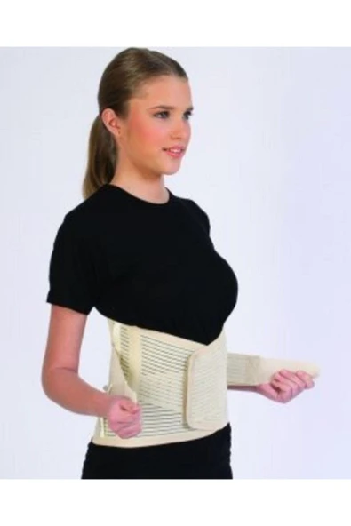 MEDİKALCİM Çelik Balenli Lumbosakral Ortopedik Korse Misinalı Demirli Süngerli Cırtlı Bel Fıtık Korsesi (26 Cm) ürün görseli