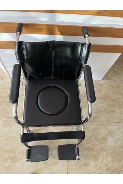 Güneysan Koridor Arabası Krom Kaplı Tekerlekli Hasta Tuvaleti Komot Koridor - Resim 2