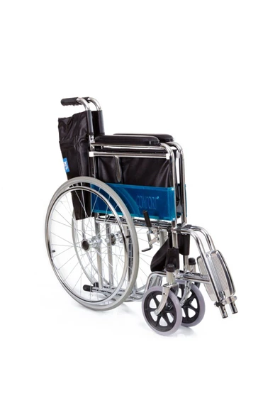 MEDİKALCİM Comfort Plus BZ809 Derili Nikelaj Kaplı Standart Tekerlekli Sandalye - Resim 2