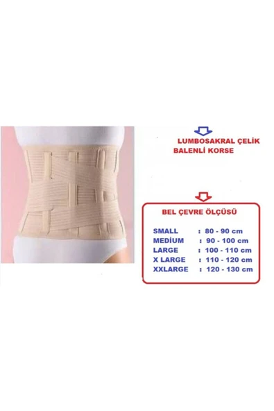 medikaltec Lumbosakral Çelik Balenli Bel Fıtık Korsesi Bel Düzleşmesi Bel Kayması Çelik Destekli Demirli Kuşak - Resim 3