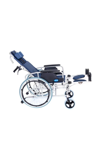 MEDİKALCİM Comfort Plus Sırtı Yatar Ayak Tekerlekli Sandalye - Resim 3