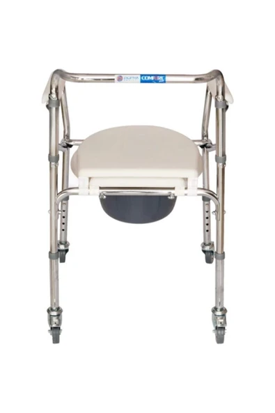 Comfort Plus Tekerlekli Kovalı Tuvalet Sandalyesi