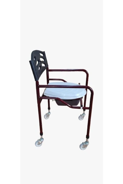 MEDİKALCİM Klozetli Sandalye Tekerlekli Standart Kapaklı - Resim 2