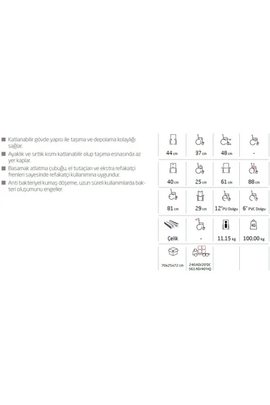 MEDİKALCİM G501 Alüminyum Transfer Sandalyesi - 4