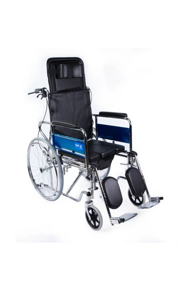 MEDİKALCİM Comfort Plus KY608GC Sırtı Yatar Ayak Kalkar Tuvalet Özellikli Tekerlekli Sandalye