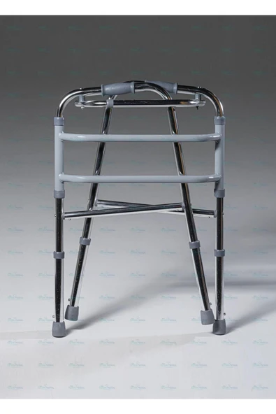 MEDITERIAN Walker Wolker Haraketli Katlanabilir Hasta Yürüteci Lüx Aliminyum Parlak Krom - Resim 3