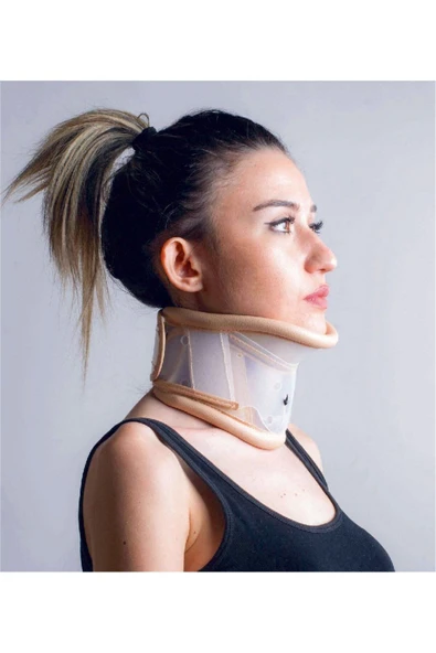 MEDİKALCİM Derili Çenelikli Boyunluk Boyun Korsesi MEDİUM ürün görseli