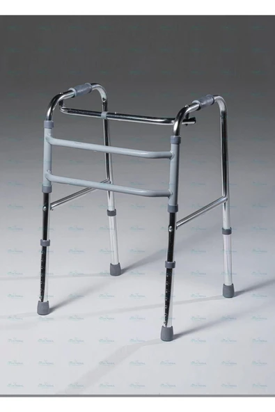 MEDITERIAN Walker Wolker Haraketli Katlanabilir Hasta Yürüteci Lüx Aliminyum Parlak Krom ürün görseli 1