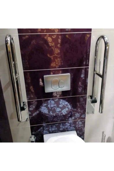 MEDİKALCİM Engelli Tutunma Barı Tuvalet Kağıtlıklı Banyo Wc Küvet Paslanmaz