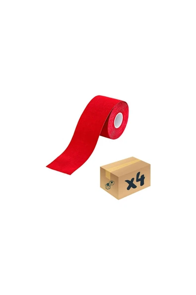MEDİKALCİM Vzn Kinesio Sport Tape Sporcu Bandı 4 Adet Kırmızı