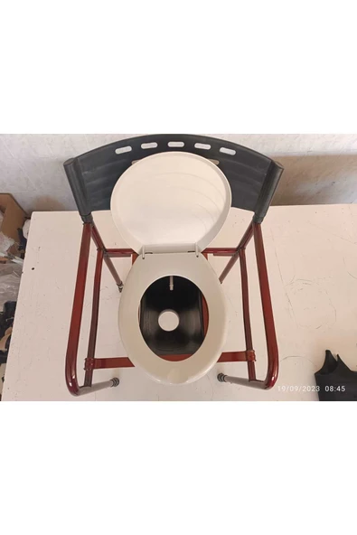 MEDİKALCİM Taharet Musluklu Hasta Lazımlığı Klozeti Tuvaleti Banyosu Direk Wc Seyyar Sandalyesi Katlanabilir - Resim 4