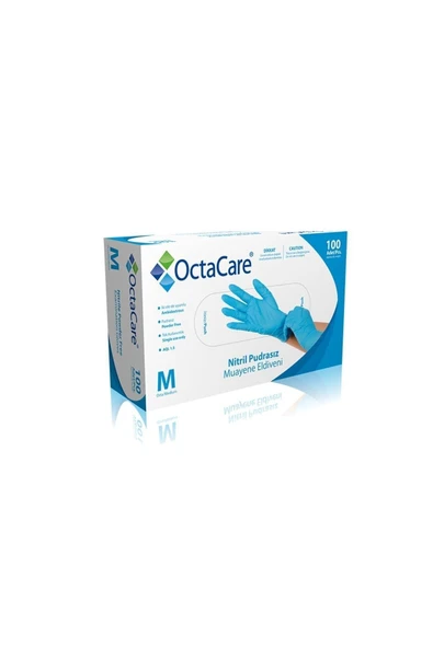 Octamed Octacare Nitril Pudrasız Muayene Eldiveni Mavi Medium