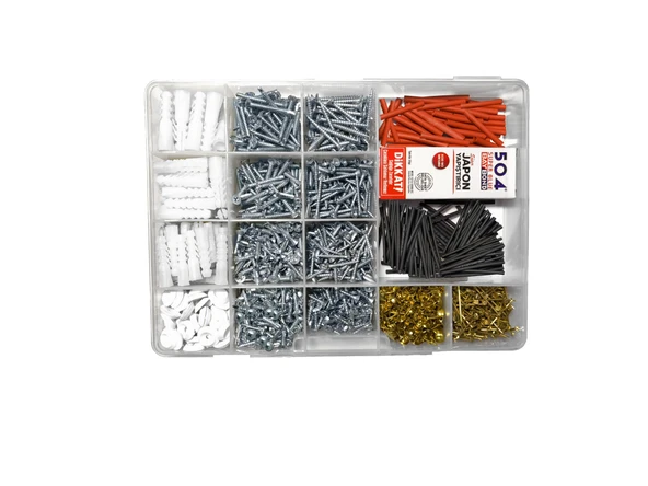 871 Parça 19 Çeşit Vida Dübel Seti Organizer, Vida, Dübel, Makaron Seti - 3