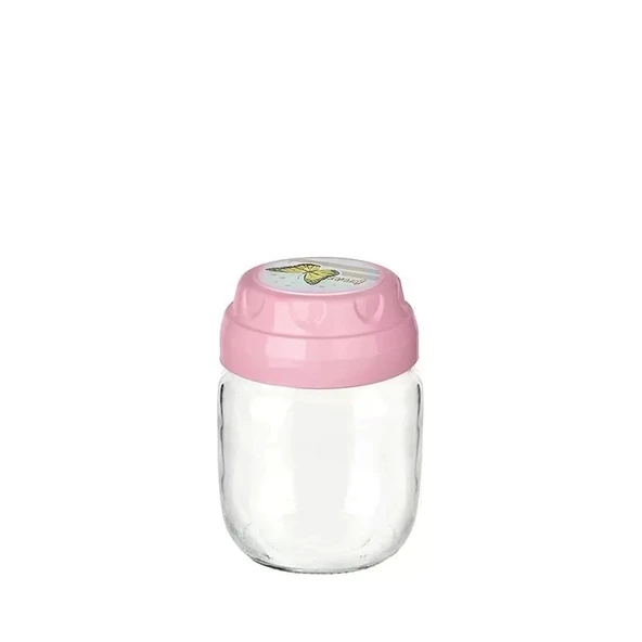 3lü Set Vintage Dekoratif Desenli Cam Kavanoz 425ml - 14,3 Oz - 2