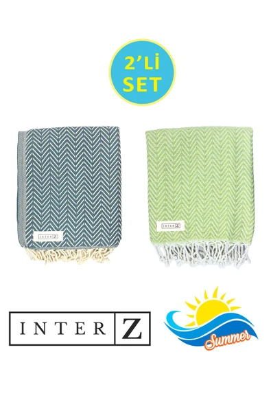 2'li Set Peştemal Plaj Havlusu , %100 Pamuk , Xxl 90x170cm, Marmaris ürün görseli