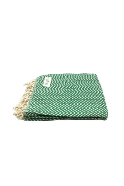2'li Set Peştemal Plaj Havlusu  Pamuk  Xxl 100x180cm Marmaris Sarı Yesil - 2