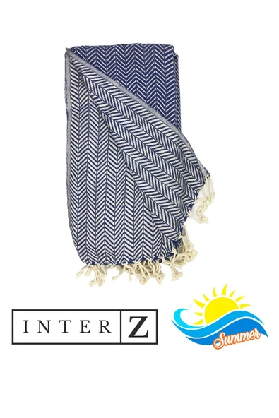 2'li Set Peştemal Plaj Havlusu , %100 Pamuk , Xxl 100x180cm, Marmaris, Lacivert Kırmızı - 3