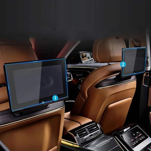 Audi A8 2023-2024 Model Arka Koltuk Tv HD Uyumlu 2 Adet 9H Nano Ekran Koruyucu - Resim 2