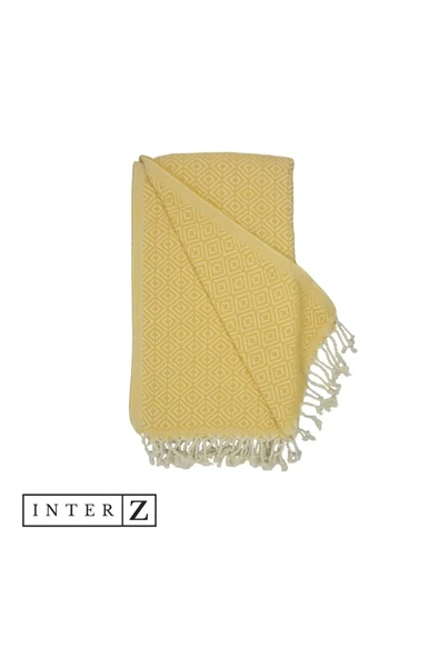 2'li Set Peştemal Plaj Havlusu , %100 Pamuk , Xxl 100x180cm, Bodrum, Sarı Lacivert - 3