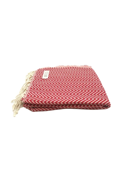 2'li Set Peştemal Plaj Havlusu , %100 Pamuk , Xxl 100x180cm, Marmaris, Kırmızı Yeşil - 4